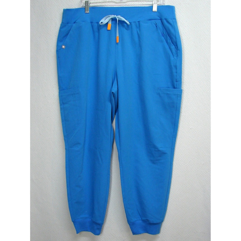 New Figs Technical Collection Clara Jogger Scrub Pants Blue Pockets Womens 2XLP